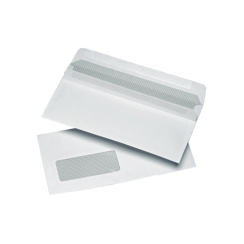 500 White DL Windowed (35mm x 90mm) Self Seal & Press Seal Envelopes (110mm x 220mm)