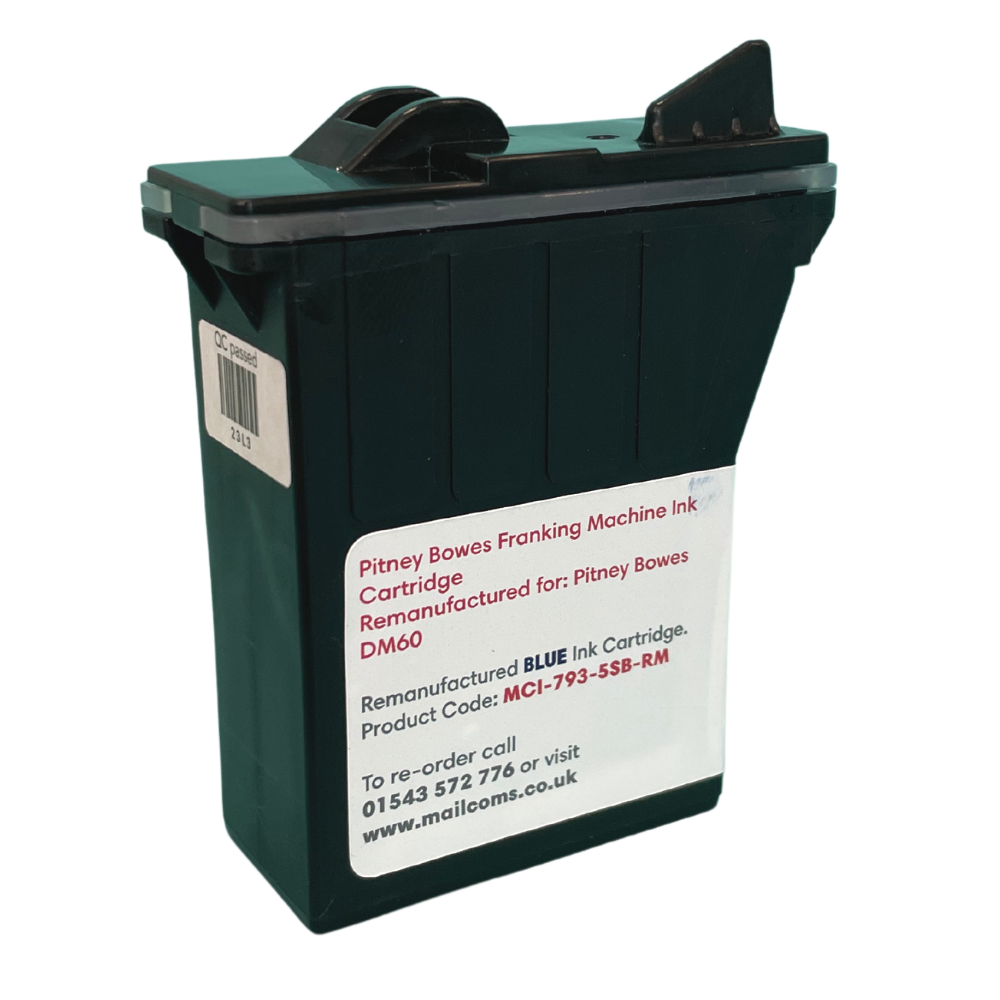 Pitney Bowes DM60 Ink Cartridge & K722 Ink Cartridge - Remanufactured  Blue Ink Cartridge
