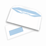 1000 White DL+ Gummed Windowed (45mm x 90mm ) Envelopes (114mm x 235mm)