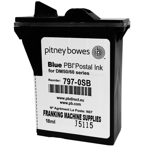 Pitney Bowes DM60 Ink Cartridge & K722 Ink Cartridge - Genuine Original Blue Ink Cartridge